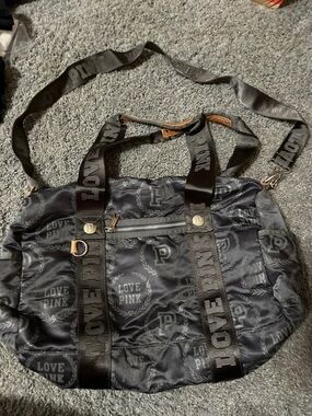 PINK Victoria's Secret Black weekender Duffel Bag